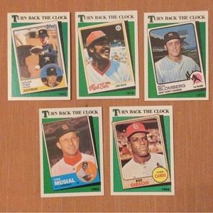 5 Vintage Topps Baseball Cards 1988